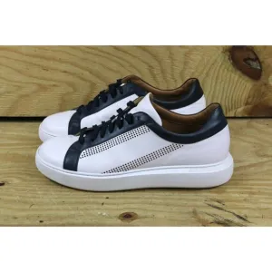 Donettello Deron Sneakers White Black Leather 11.5M Shoes Italy