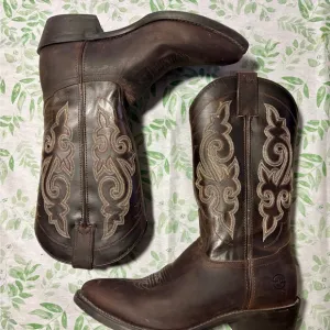 Double H Tan Leather Cowboy Boots