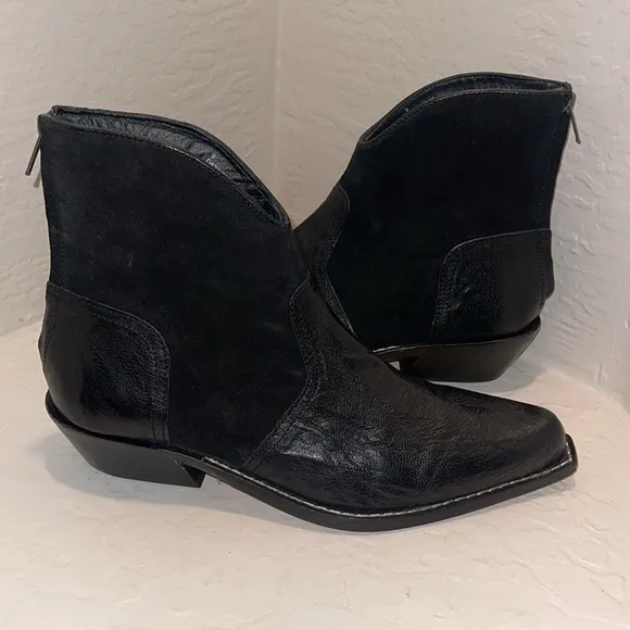 DownEast Dressy Western Cowboy Boots in Suede and Leather size 9 NEW