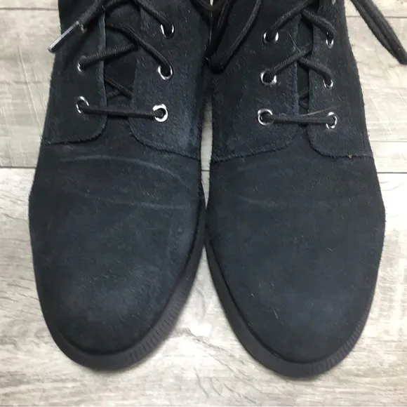 Dr Doc Martens Emmeline Black Suede Leather Combat Women’s Boots Size UK 8 US 10