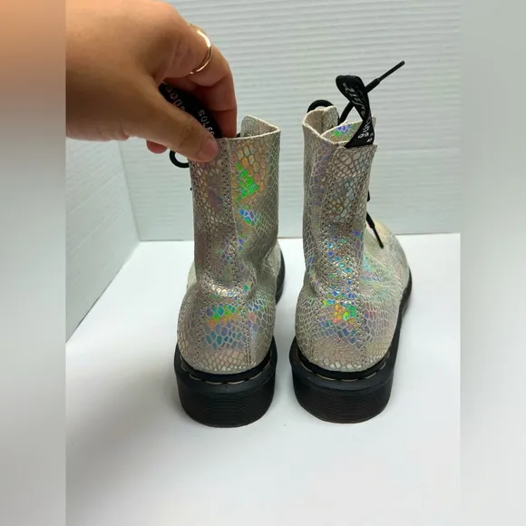 Dr. Martens 1460 Pascal Snake Metallic Suede Boots – Women’s Size 7