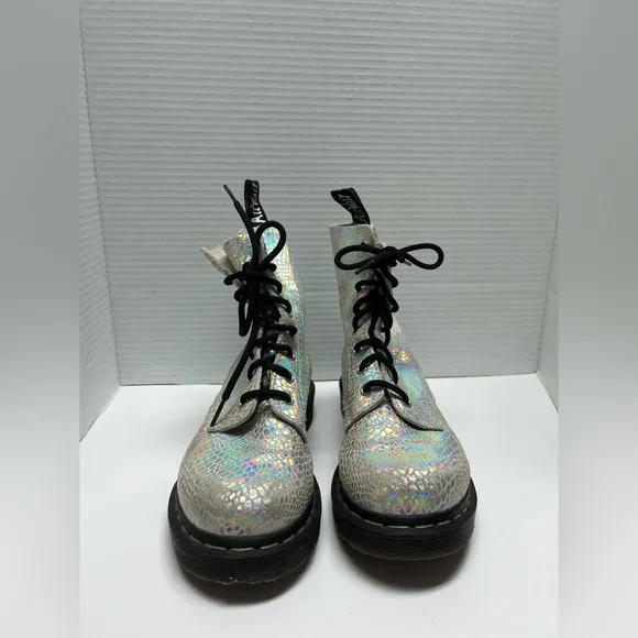Dr. Martens 1460 Pascal Snake Metallic Suede Boots – Women’s Size 7