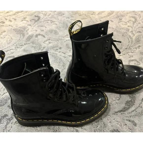 Dr. Martens 1460 Patent Leather Lace Up Boots Size Womens 6 EU 37
