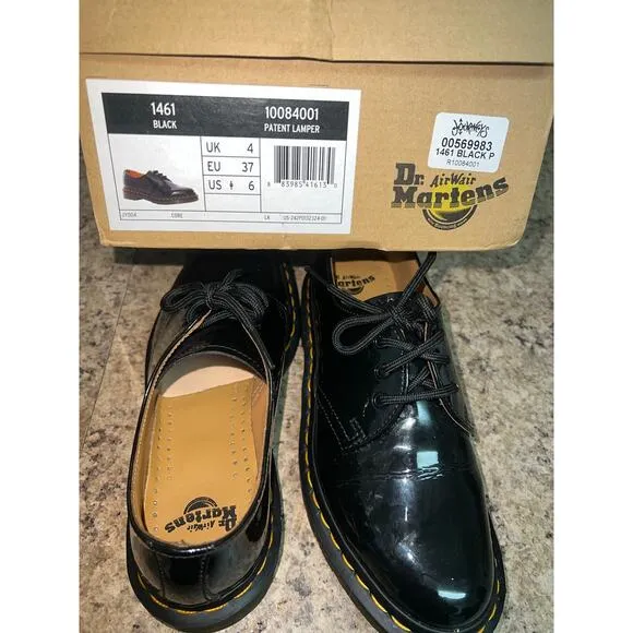 Dr. Martens 1461 WOMEN'S PATENT LEATHER OXFORD SHOES Size 6 New In Box