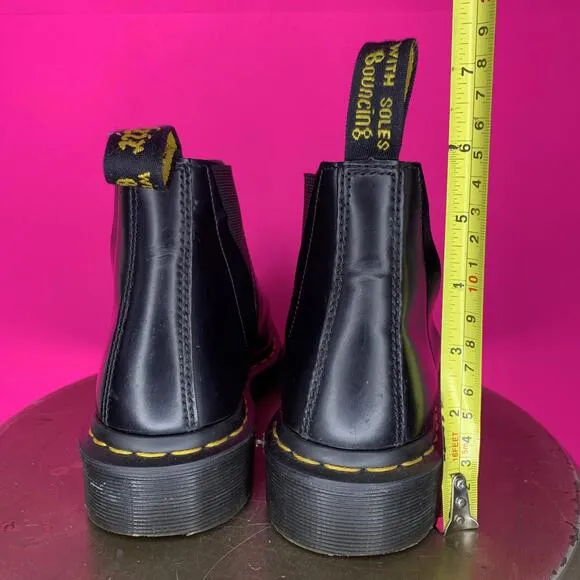 Dr. Martens Bianca Smooth Black Leather Chelsea Boot Sz 5