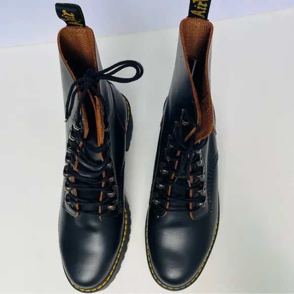 Dr. Martens Black Ankle Boots with Chunky Sole. Size 10. NWOB