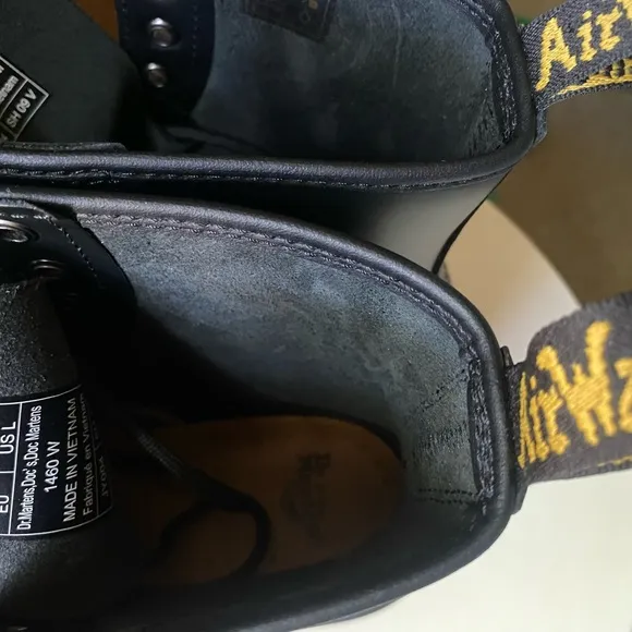 Dr. Martens Black Boots with Yellow Accents