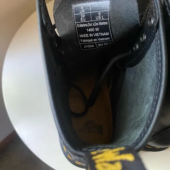 Dr. Martens Black Boots with Yellow Accents