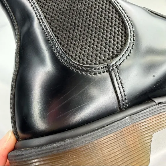 DR MARTENS Black Grunge Classic Chelsea Boots with Elastic Panels US Size 5