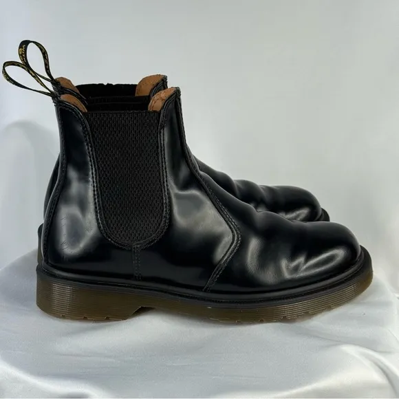 DR MARTENS Black Grunge Classic Chelsea Boots with Elastic Panels US Size 5