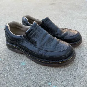 Dr. Martens Black Leather Slip On Shoes size 10 Mens size 11 women’s Preowned