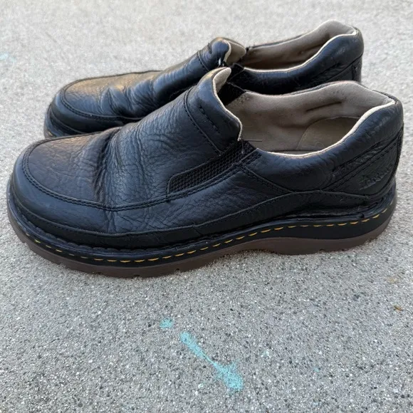 Dr. Martens Black Leather Slip On Shoes size 10 Mens size 11 women’s Preowned
