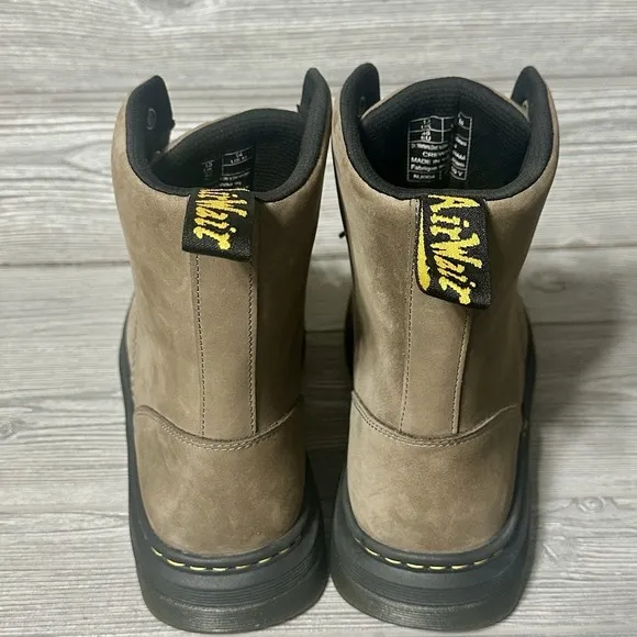 Dr. Martens Boots Crewson Nubuck Leather Suede Boots Tan Lace Up Men's SZ 14 NEW