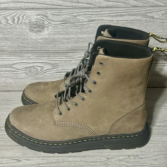 Dr. Martens Boots Crewson Nubuck Leather Suede Boots Tan Lace Up Men's SZ 14 NEW