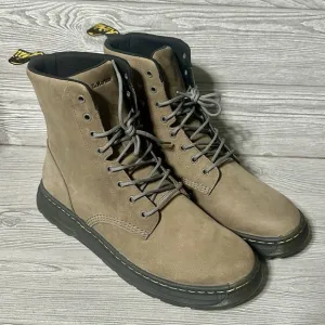 Dr. Martens Boots Crewson Nubuck Leather Suede Boots Tan Lace Up Men's SZ 14 NEW