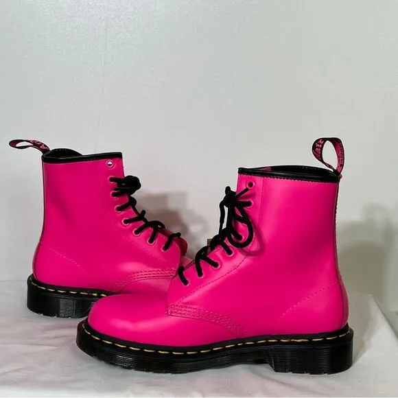 Dr Martens Classic 1460 Smooth Leather Boots in Clash Pink Size 6 NEW