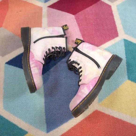 Dr. Martens GIrls Tie Dye Suede Boots Size 2