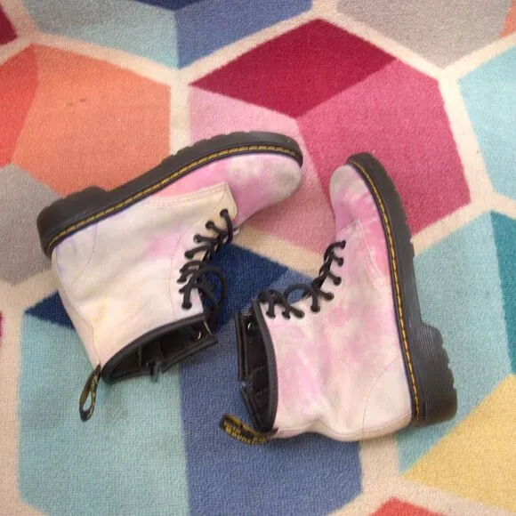 Dr. Martens GIrls Tie Dye Suede Boots Size 2