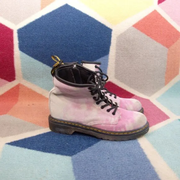 Dr. Martens GIrls Tie Dye Suede Boots Size 2
