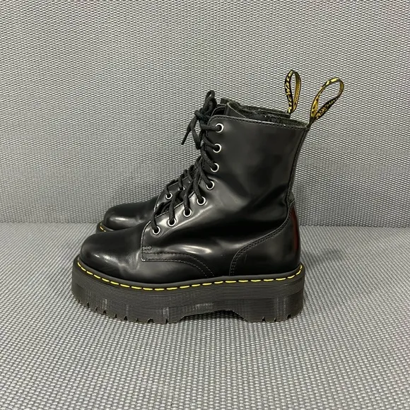 Dr Martens Jadon Platform Leather Lace Up Boots Womens Size 9 Black