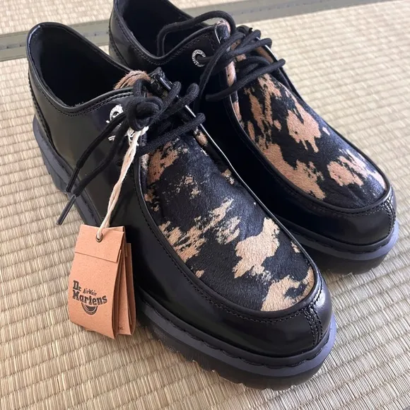 Dr. Martens Jorge II Hair-On Cow Print Leather Shoes - Size 11