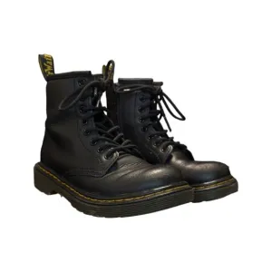 Dr Martens Junior 1460 Soft T Leather Lace Up Boots Black Booties 12 Combat