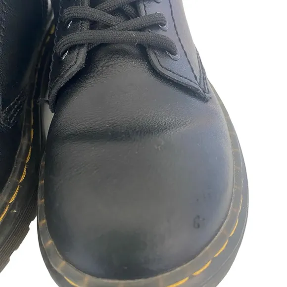 DR. MARTENS Kids Black Zavala Junior Lace Up Boots  Size: 13