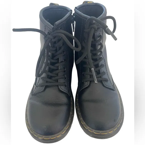 DR. MARTENS Kids Black Zavala Junior Lace Up Boots  Size: 13