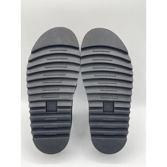 Dr Martens Leather Platform Sandals Womens 9 Black Blaire Quad Strap Shoes New