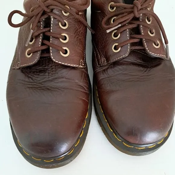 Dr. Martens Men's 12 Docs Brown Boston Lug Sole Shoes Lace Up Oxford