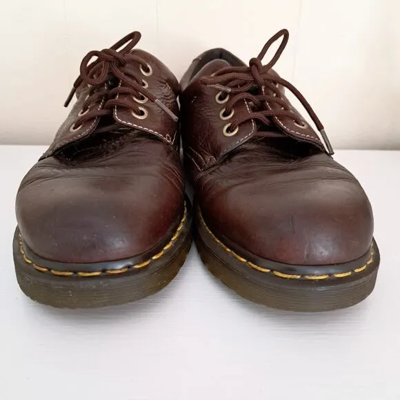 Dr. Martens Men's 12 Docs Brown Boston Lug Sole Shoes Lace Up Oxford