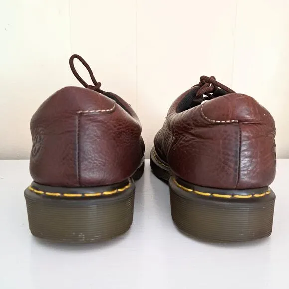 Dr. Martens Men's 12 Docs Brown Boston Lug Sole Shoes Lace Up Oxford
