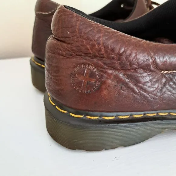 Dr. Martens Men's 12 Docs Brown Boston Lug Sole Shoes Lace Up Oxford