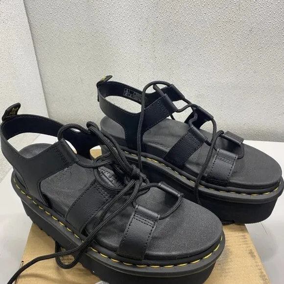 Dr. Martens Nartilla XL Sandals – Black Size Women’s 8 – Lace-Up Gladiator Platf