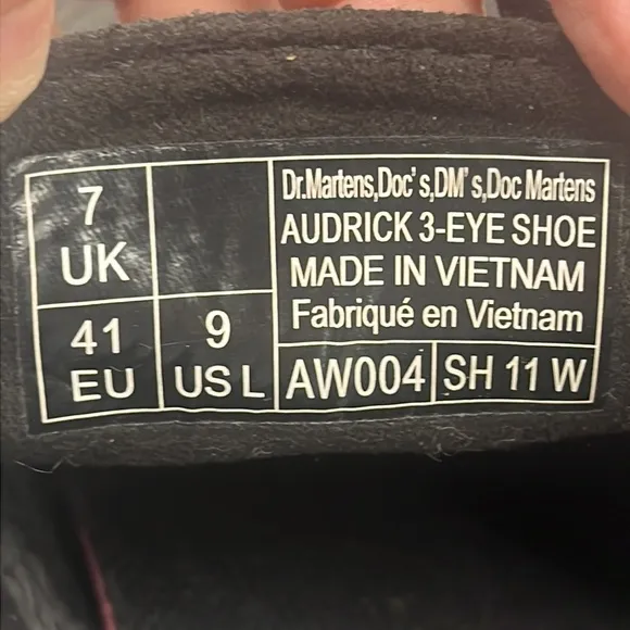 Dr. Martens NWOT Audrick 3 Eye Shoe Platform Oxford EU Size 41 DOC4729