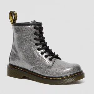 Dr. Martens NWT 1460 Glitter Toddler Lace Up Boots in Gunmetal Size 10