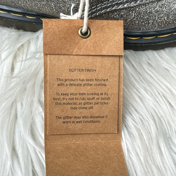 Dr. Martens NWT 1460 Glitter Toddler Lace Up Boots in Gunmetal Size 10