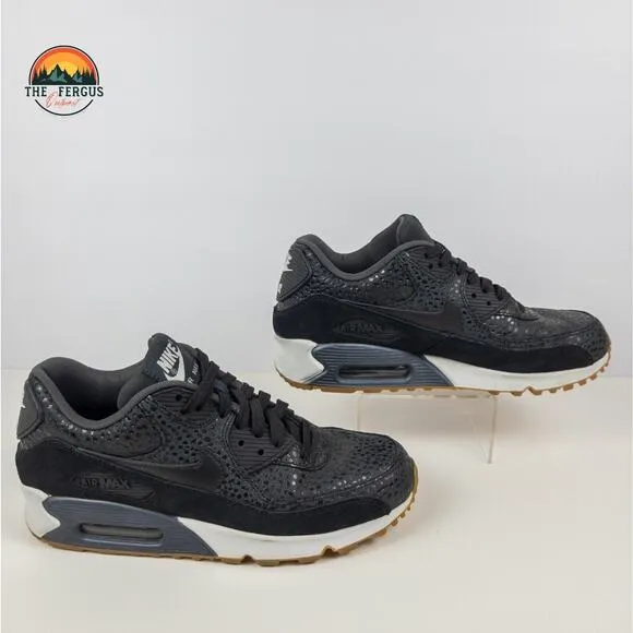 DS Nike 2015 Air Max 90 Premium Black Safari Safari Animal Shoes Womens Size 8