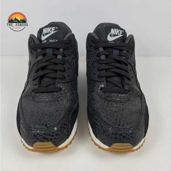 DS Nike 2015 Air Max 90 Premium Black Safari Safari Animal Shoes Womens Size 8