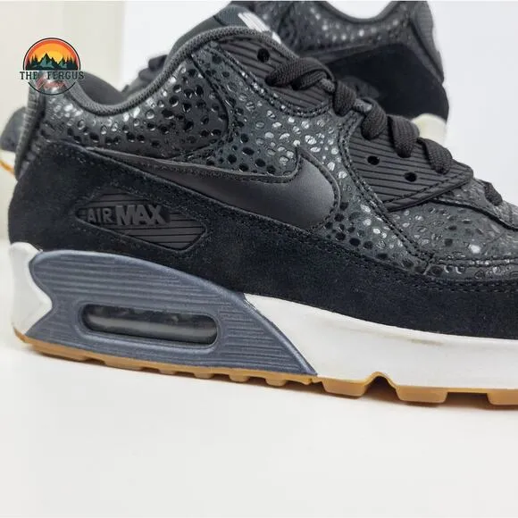DS Nike 2015 Air Max 90 Premium Black Safari Safari Animal Shoes Womens Size 8