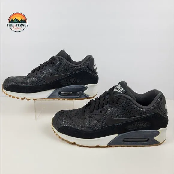 DS Nike 2015 Air Max 90 Premium Black Safari Safari Animal Shoes Womens Size 8