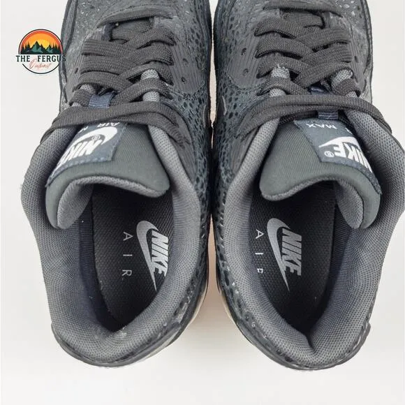DS Nike 2015 Air Max 90 Premium Black Safari Safari Animal Shoes Womens Size 8