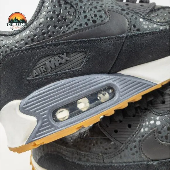 DS Nike 2015 Air Max 90 Premium Black Safari Safari Animal Shoes Womens Size 8