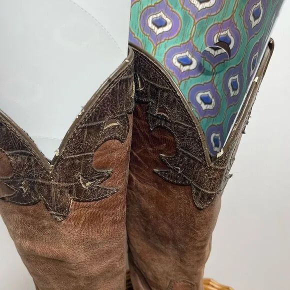 DURANGO GAMBLER 12&quot; WESTERN BOOT (DB4434) Size 8.5ee 8 1/2 ee Brown Cowboy