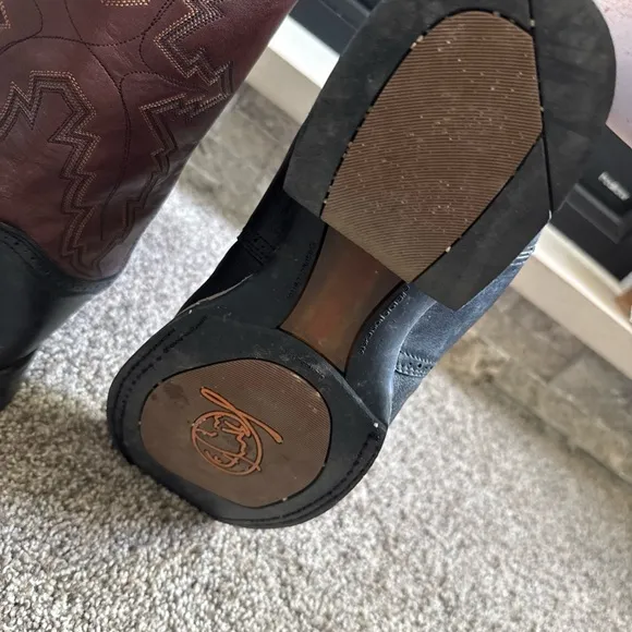 Durango Men's Size 12 EE Black and Brown Weatern Cowboy Boots
