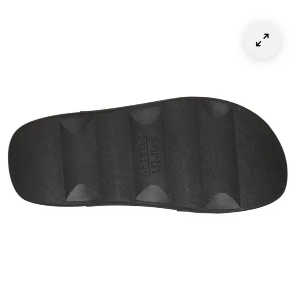 Earth Genie Black Woven Round Toe Slides Sandals Size 8 M