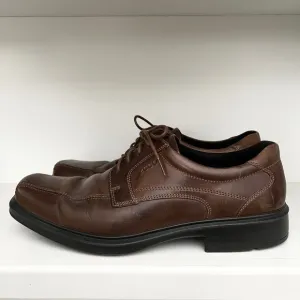Ecco Helsinki Bike Toe Derby Lace Up Shoes Men's EU 47 Dark Brown Leather US 13