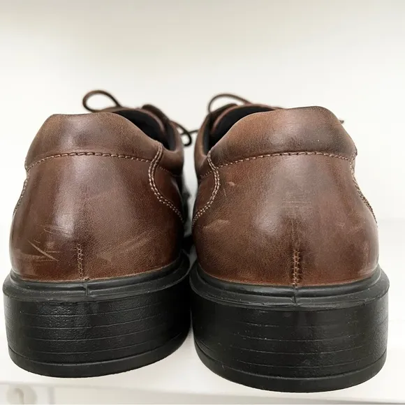 Ecco Helsinki Bike Toe Derby Lace Up Shoes Men's EU 47 Dark Brown Leather US 13