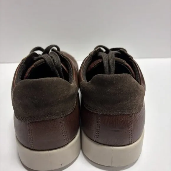 Ecco Men’s Street Lite Retro Brown Leather Sneakers, Size US9-9.5M, EU43