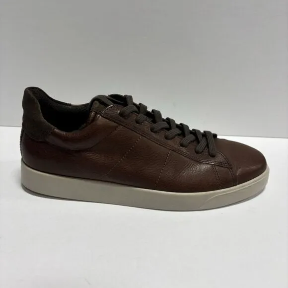 Ecco Men’s Street Lite Retro Brown Leather Sneakers, Size US9-9.5M, EU43